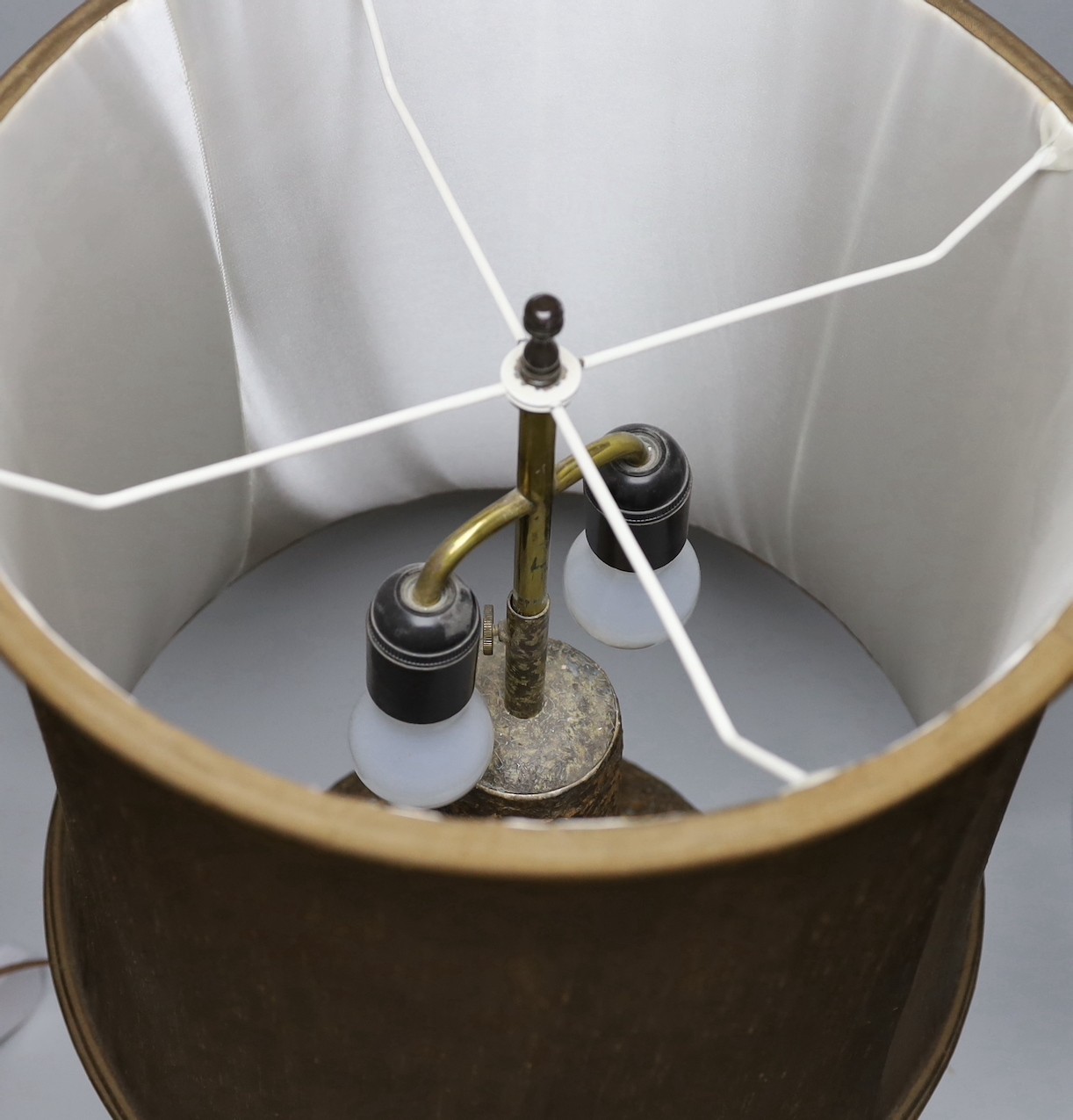 Ruth Sulke - studio stoneware table lamp with shade. Total height 67cm